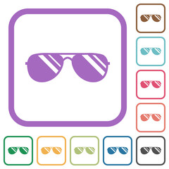 Aviator sunglasses with glosses simple icons