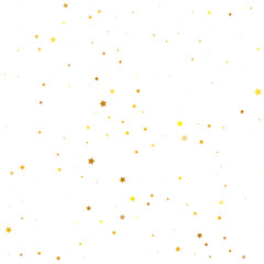 Orange Stars Greeting. Golden Texture Sky. Gold Confetti Background. Yellow Falling Background Glitter Wallpaper. Celebration Cosmos. Starry Invitation. Sparkling Holiday.