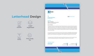 Professional modern letterhead design template-letterhead design