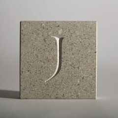 Hand carved capital letter J on limestone