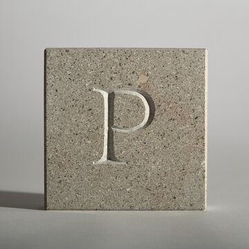 Hand Carved Capital Letter P On Limestone