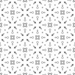 Abstract shape seamless, black line ornament pattern ready to print