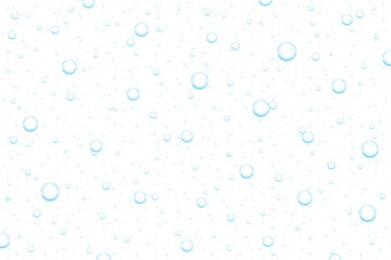 Fototapeta na wymiar Realistic water drops condensed on white background. Rain droplets on transparent surface. Pure bubbles isolated vector eps illustration