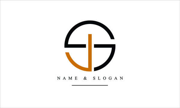 SJ, JS, S, J abstract letters logo monogram