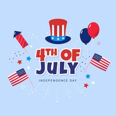 Hand Drawn 4th July Independence Day Illustration 1