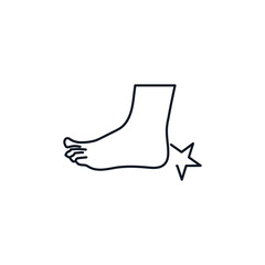  Foot injury thin line icon stock illustration