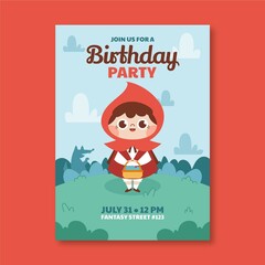 Little Red Riding Hood Birthday Invitation