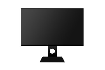 Black modern thin frame computer monitor. Monitor vector 3d illustration. Monitor mockup.