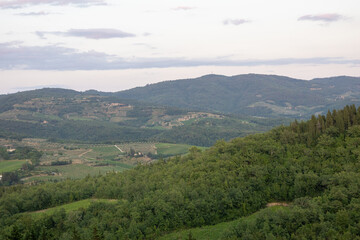 Ausblick in der Toskana mit wunderschöner Landschaft