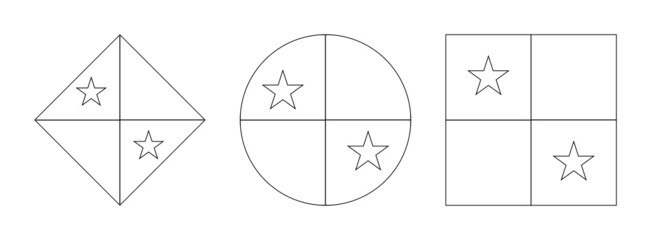 panama flag outline set isolated on white background. vector illustration