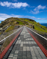 Footbridge at Tintagel Castle in Cornwall, UK