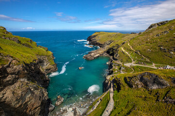 Fototapeta premium Stunning View from Tintagel Castle in Cornwall, UK