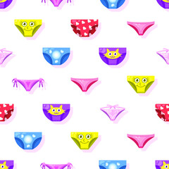 Seamless Pattern Abstract Elements Panty Underpants Wear Vector Design Style Background Illustration Texture For Prints Textiles, Clothing, Gift Wrap, Wallpaper, Pastel