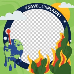 Organic Flat Climate Change Facebook Avatar Frame
