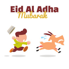 Kids Chasing Qurban Goat