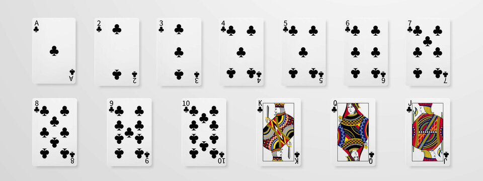 Set Playing Poker Cards Concept