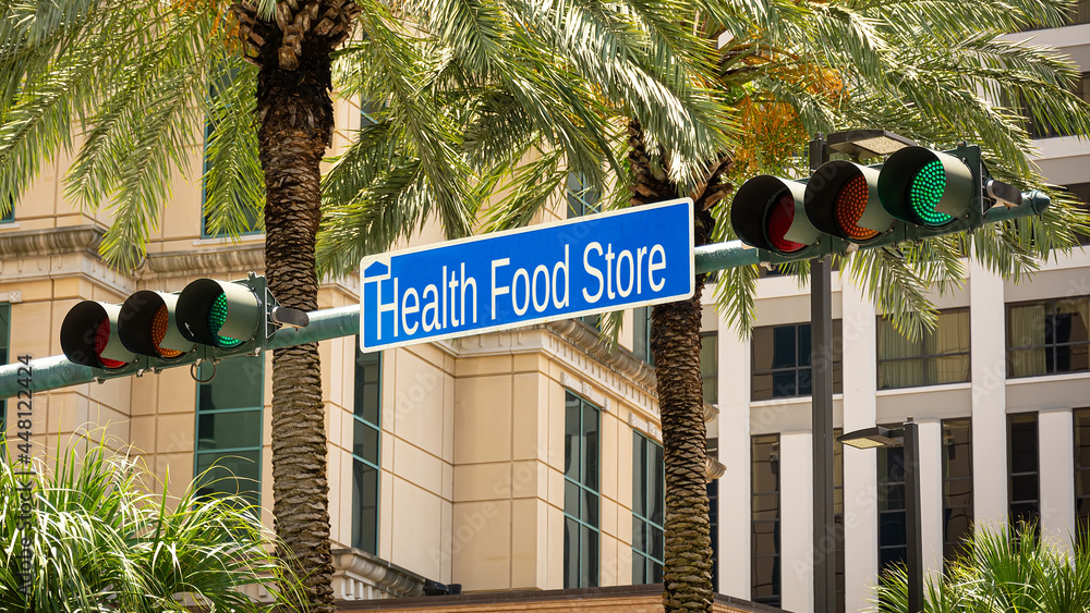 Wall mural Street Sign HEALTH FOOD STORE