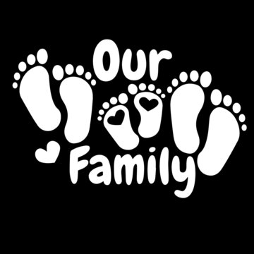 our family on black background inspirational quotes,lettering design