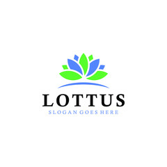Modern Lotus Flower Logo Design Vector