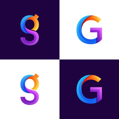 Gradient g letter logo template very cool easy to remember suitable for your business symbol