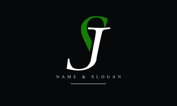 SJ, JS, S, J abstract letters logo monogram