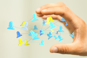 videoconference group of people talking in social network