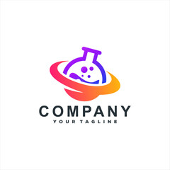 chemical gradient color logo design