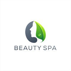 beauty lady color logo design