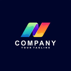 letter n gradient logo design