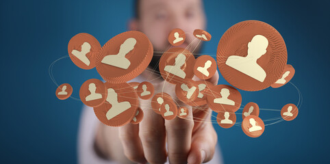 Neural network concept. Connected cells with links. 