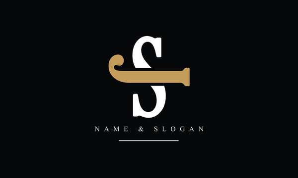 SJ, JS, S, J abstract letters logo monogram