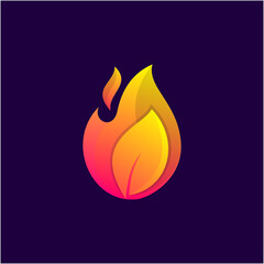 Hot Leaf Logo Template very cool modern easy to remember very suitable for your business symbol bisnis