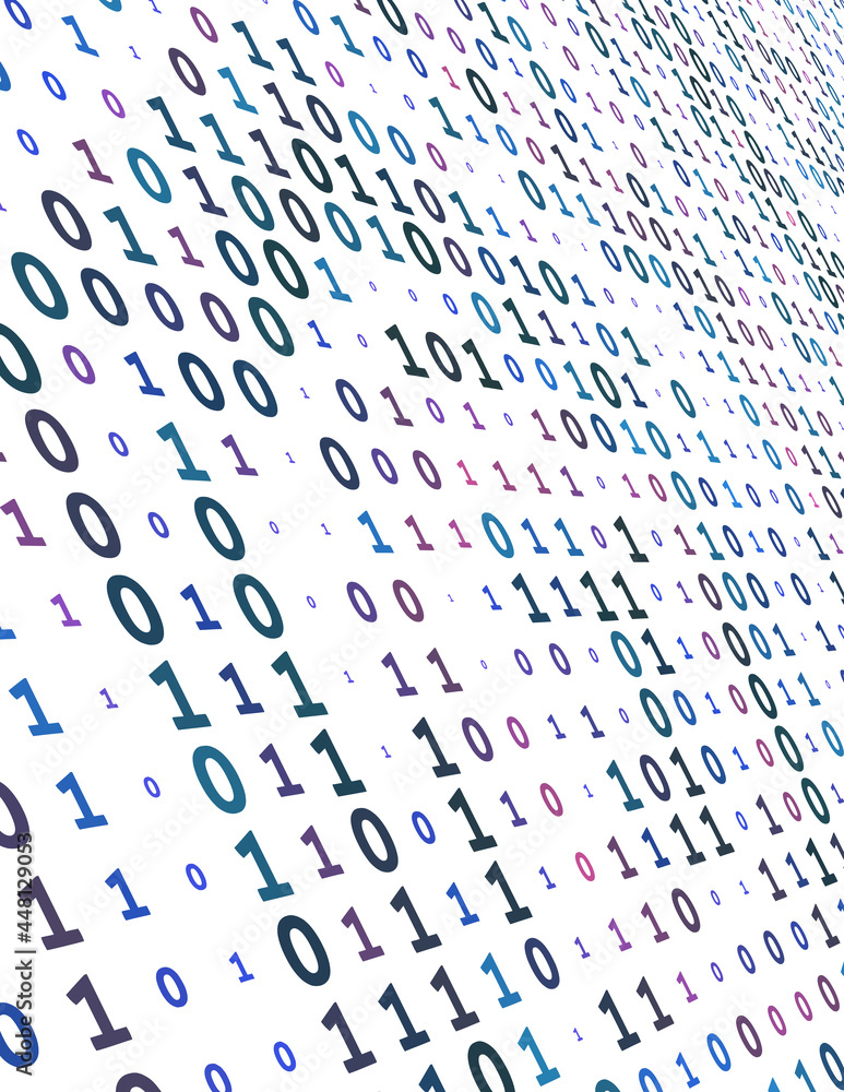 Aufkleber Matrix background with binary code. Vector pattern with ones and zeros