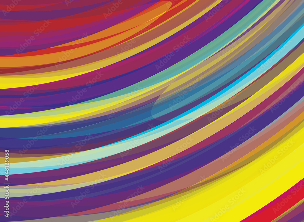 Poster Pattern with curved multicolored stripes. Artistic background