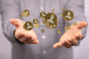 team - internet net and data digital concept