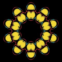 Beautiful floral design with black background.