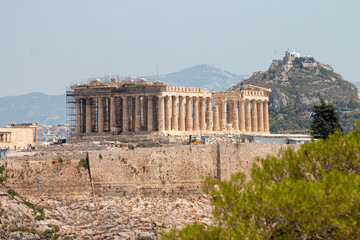 Scenic panoramic view on Acropolis in Athens, Greece
