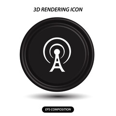 Antena icon 3d rendering