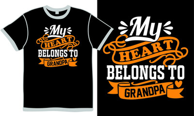 my heart belongs to grandpa, happiness man gift, retirement retired grandpa design, senior adult grandpa shirt concept apparel