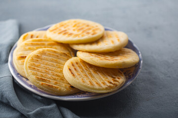 Traditional Venezuelan food arepa made from cornmeal