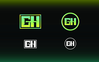 Initials GH logo with a bright color is suitable for E sports teams and others