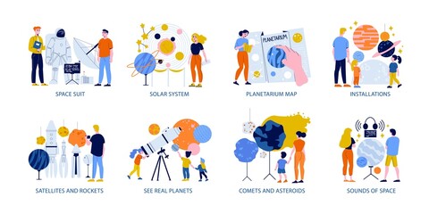 Planetarium Flat Color Compositions