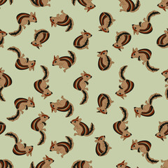seamless pattern with chipmunks