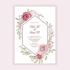 Beautiful Flower Frame Wedding Invitation_8