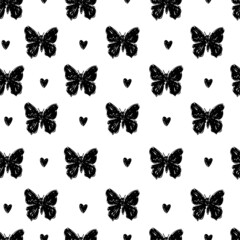 Butterflies Silhouette Background Print Summer