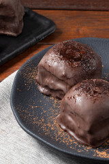 Brazilian honey cookie (pão de mel) close up, selective focus.