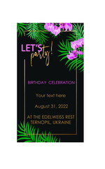 personalised editable birthday party invivtation with pink flowers