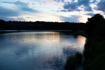 sunset over the lake