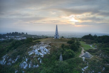 Dublin, Killiney Hill at golden hour, cloudy evening