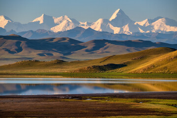 landscape with lake and mountains